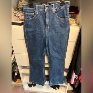 Veronica Beard Mid-Blue Flare Wide-Leg Jeans